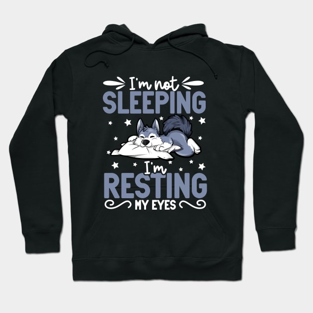 Wolf - I'm not sleeping I'm resting my eyes Hoodie by Modern Medieval Design